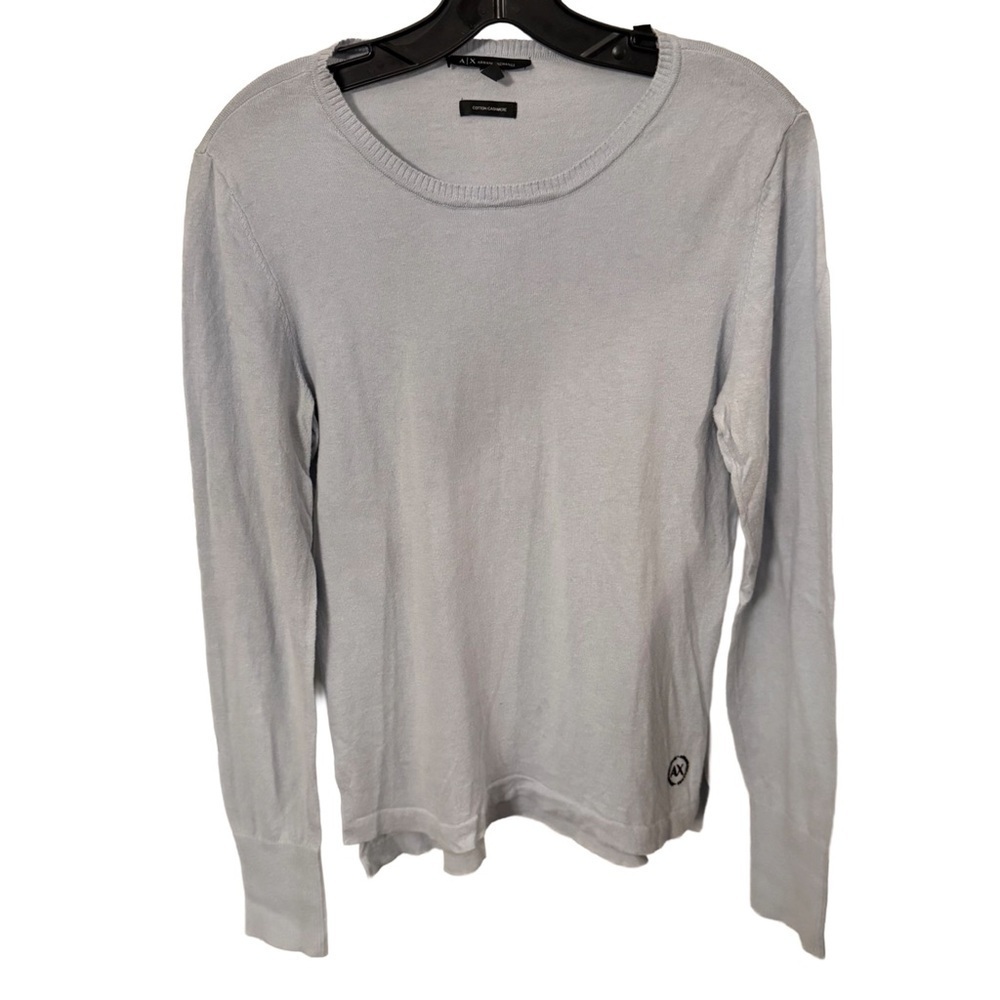 Armani Exchange Women’s Light Blue Cashmere/ Cotton Sweater Sz M EUC
